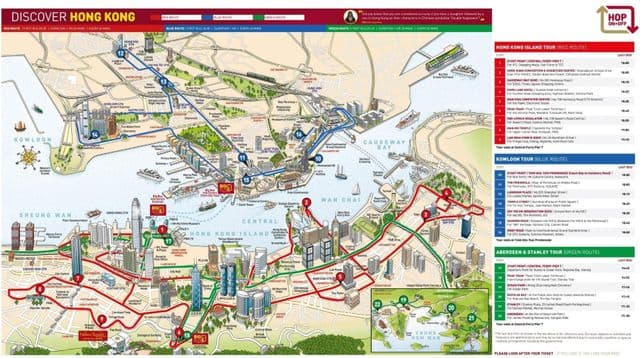 Plan des Big Bus de Hong Kong