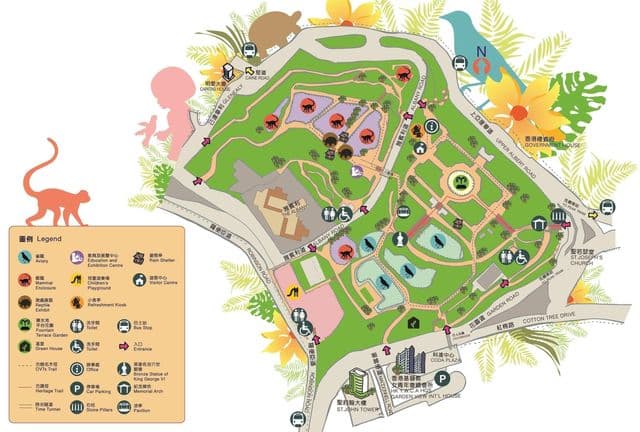 Plan du parc zoologique de Hong Kong