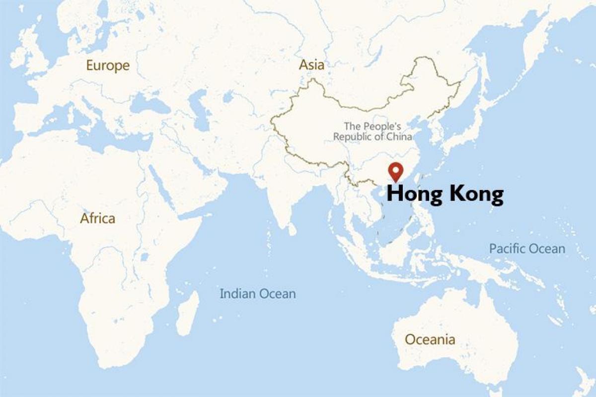 Ville de Hong Kong sur la carte du monde